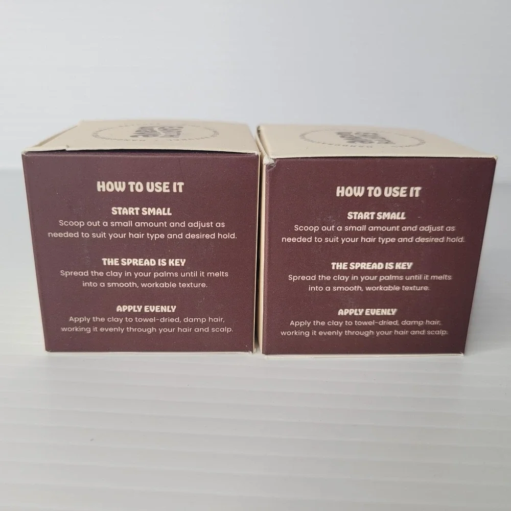 2 - Earth Wave All Natural Tallow Hair Clay 2.5oz Jars -‎ NEW